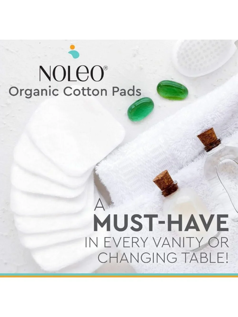 Large Organic Cotton Pads - 450 Count, Lint-Free, Soft, No Hard Edges, Pack of 3
